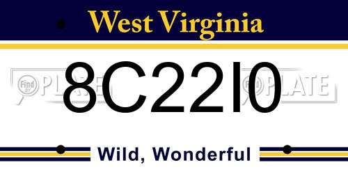 8C22I0 West Virginia License Plate