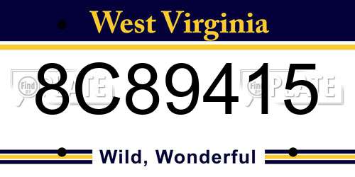 8C89415 West Virginia License Plate