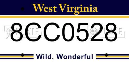 8CC0528 West Virginia License Plate