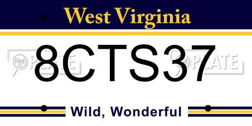 8CTS37 West Virginia License Plate