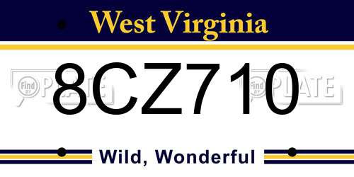 8CZ710 West Virginia License Plate