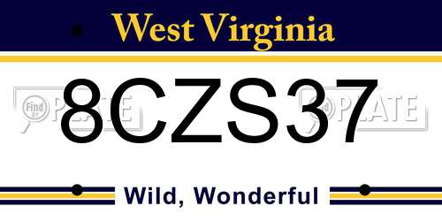 8CZS37 West Virginia License Plate