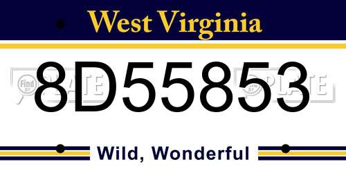 8D55853 West Virginia License Plate