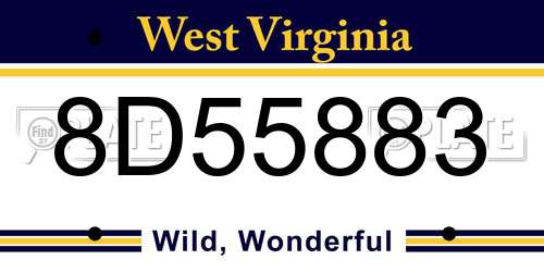 8D55883 West Virginia License Plate