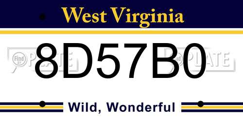 8D57B0 West Virginia License Plate