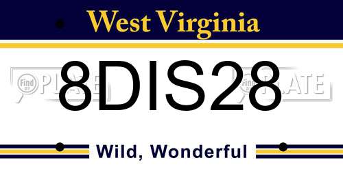 8DIS28 West Virginia License Plate