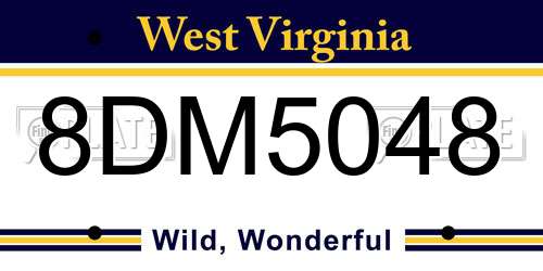 8DM5048 West Virginia License Plate