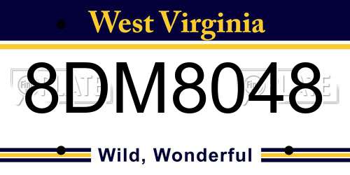 8DM8048 West Virginia License Plate