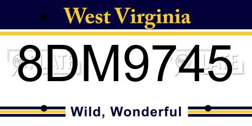 8DM9745 West Virginia License Plate
