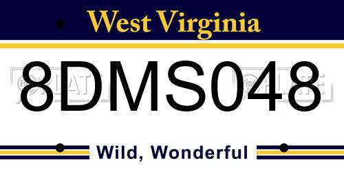 8DMS048 West Virginia License Plate