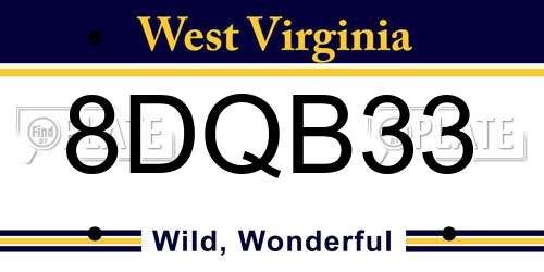 8DQB33 West Virginia License Plate