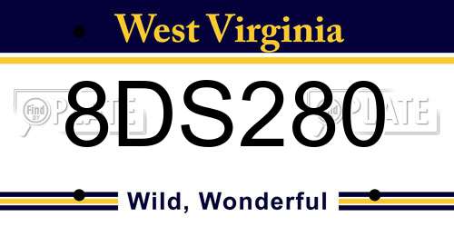 8DS280 West Virginia License Plate