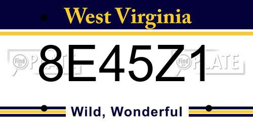 8E45Z1 West Virginia License Plate
