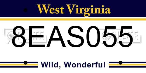 8EAS055 West Virginia License Plate