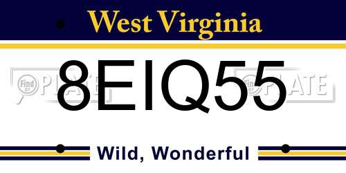 8EIQ55 West Virginia License Plate