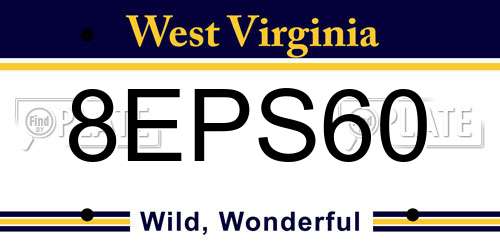 8EPS60 West Virginia License Plate