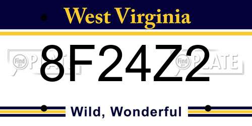 8F24Z2 West Virginia License Plate