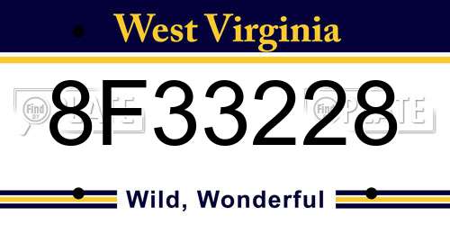8F33228 West Virginia License Plate
