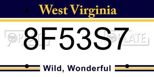 8F53S7 West Virginia License Plate