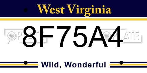 8F75A4 West Virginia License Plate