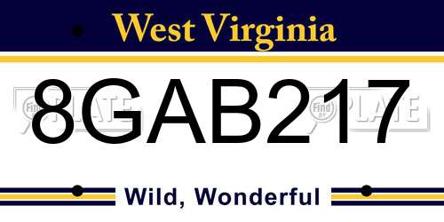8GAB217 West Virginia License Plate