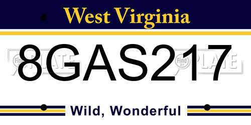 8GAS217 West Virginia License Plate