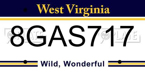 8GAS717 West Virginia License Plate