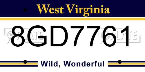8GD7761 West Virginia License Plate