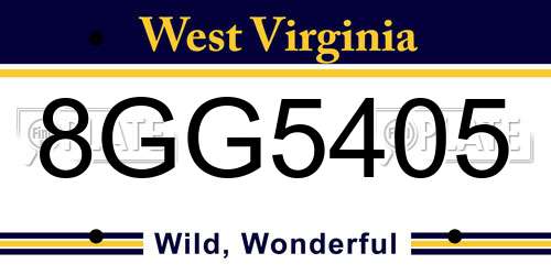 8GG5405 West Virginia License Plate
