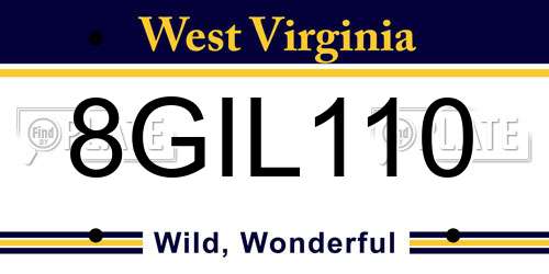 8GIL110 West Virginia License Plate