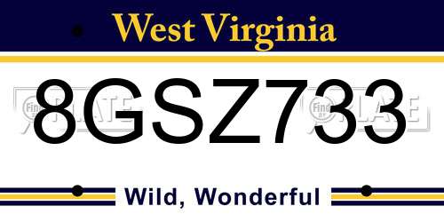 8GSZ733 West Virginia License Plate