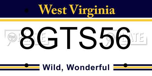8GTS56 West Virginia License Plate