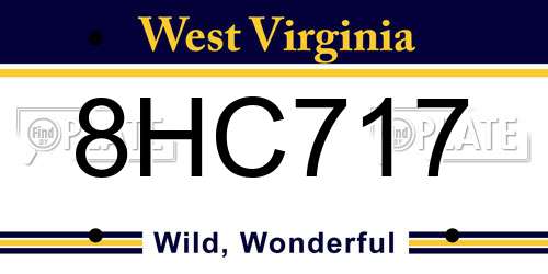 8HC717 West Virginia License Plate