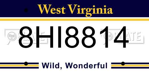 8HI8814 West Virginia License Plate