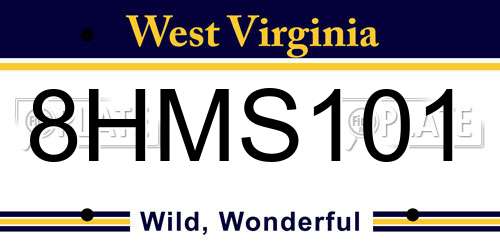 8HMS101 West Virginia License Plate