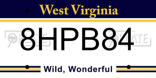 8HPB84 West Virginia License Plate