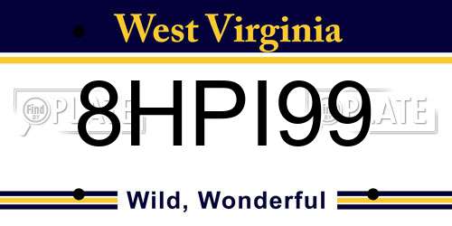 8HPI99 West Virginia License Plate