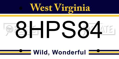 8HPS84 West Virginia License Plate