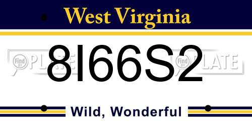 8I66S2 West Virginia License Plate