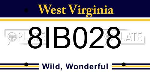 8IB028 West Virginia License Plate
