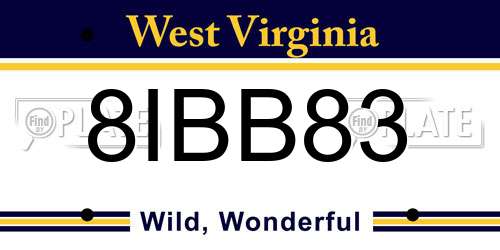 8IBB83 West Virginia License Plate