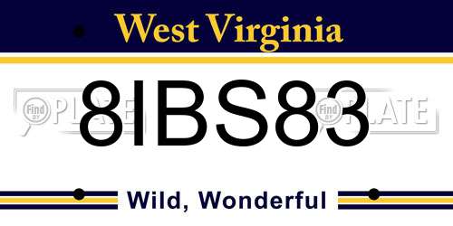 8IBS83 West Virginia License Plate