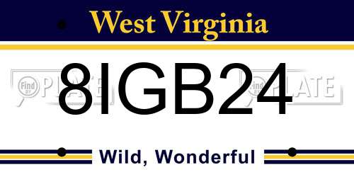 8IGB24 West Virginia License Plate