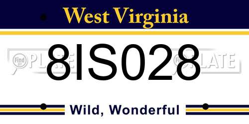 8IS028 West Virginia License Plate