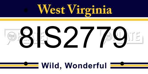 8IS2779 West Virginia License Plate