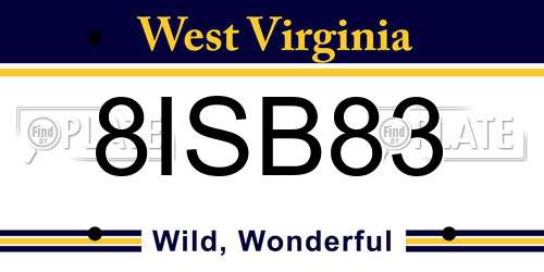 8ISB83 West Virginia License Plate