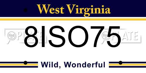 8ISO75 West Virginia License Plate
