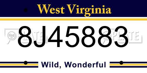 8J45883 West Virginia License Plate