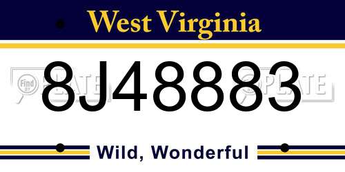 8J48883 West Virginia License Plate