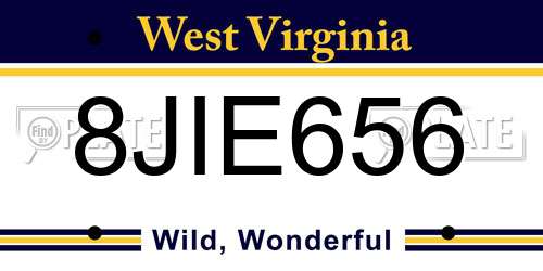 8JIE656 West Virginia License Plate